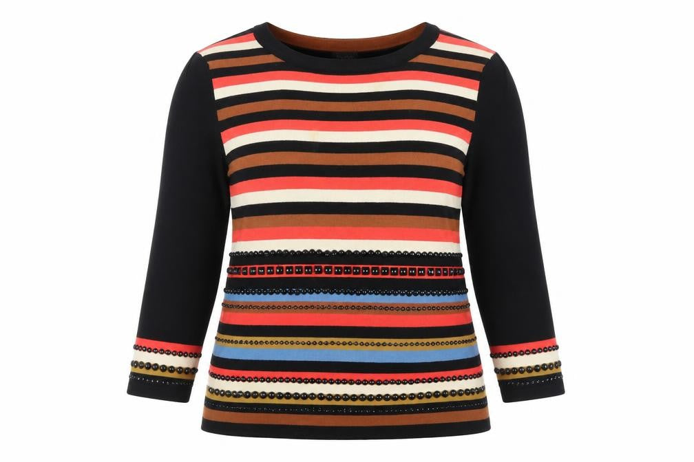 Front view of Phase Eight Women's Multicoloured Striped Jumper, size 16