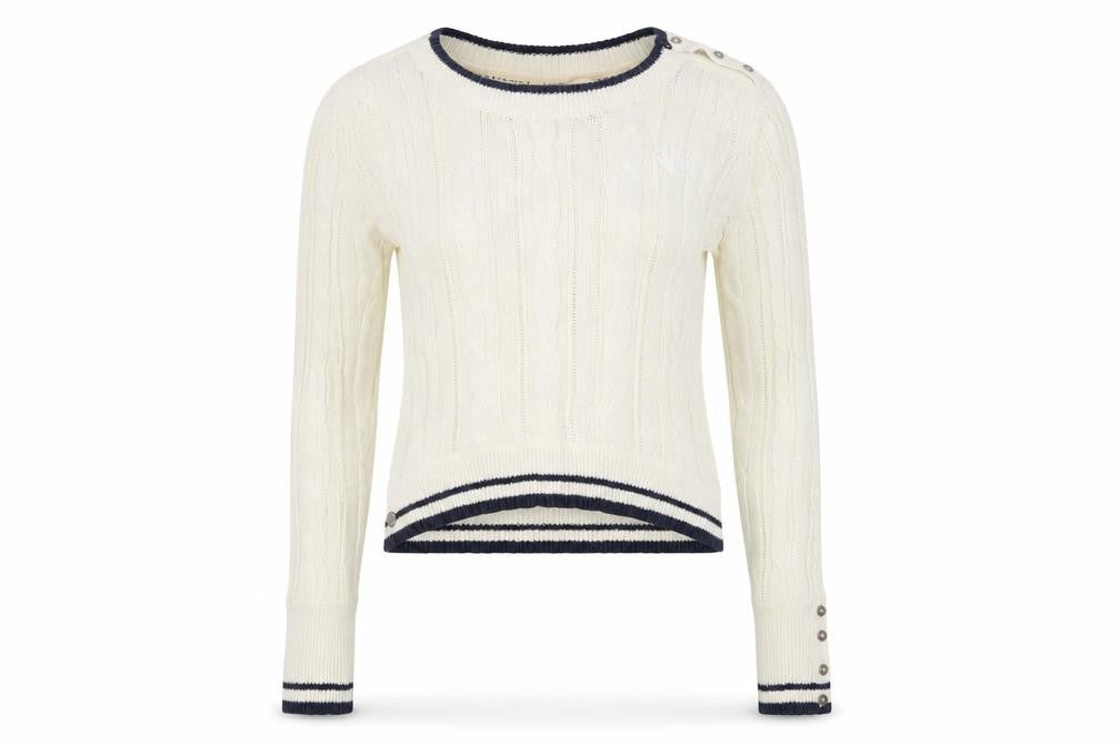 Front view of SoulCal Women's Ivory, size 12, Cable-Knit Jumper