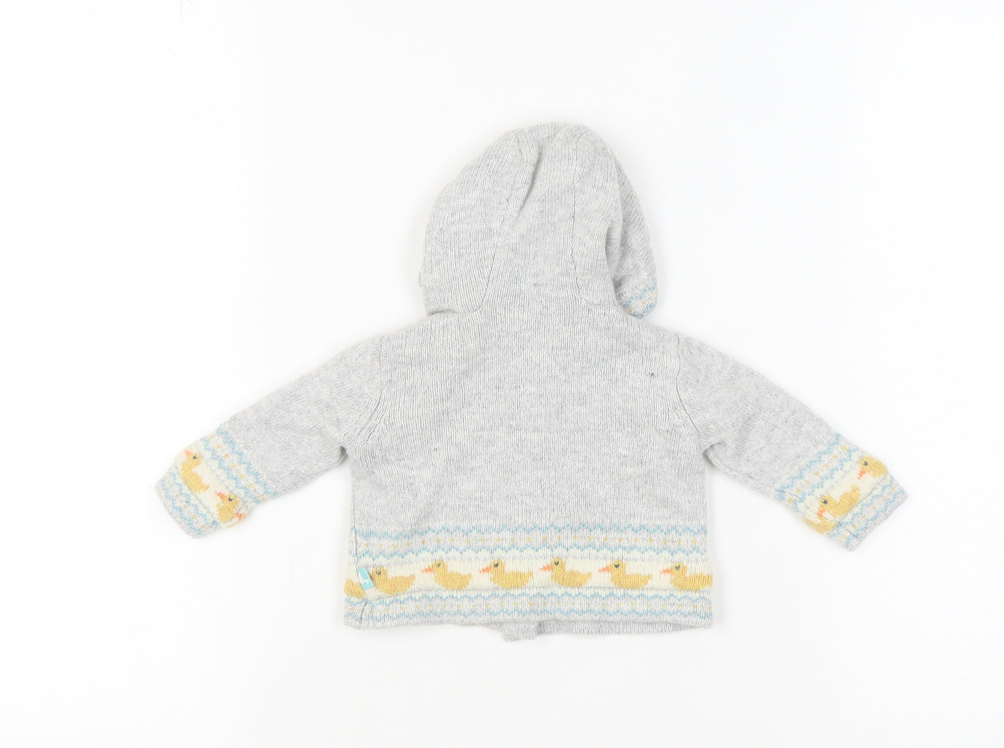 JoJo Maman Bébé Unisex Baby Grey Hooded Cardigan 0-3 Months