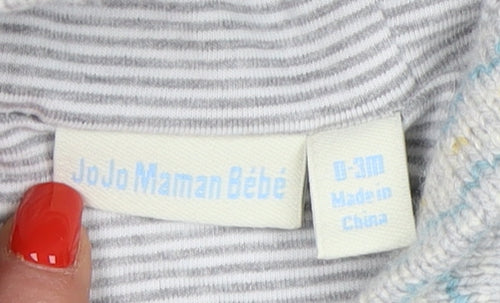 JoJo Maman Bébé Unisex Baby Grey Hooded Cardigan 0-3 Months