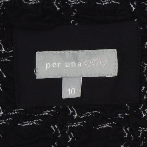 Per Una Women's Black Check Bouclé Blazer Size 10
