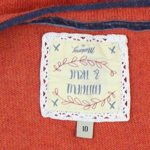 Faithful & True Orange Women's Pullover Jumper Size 10