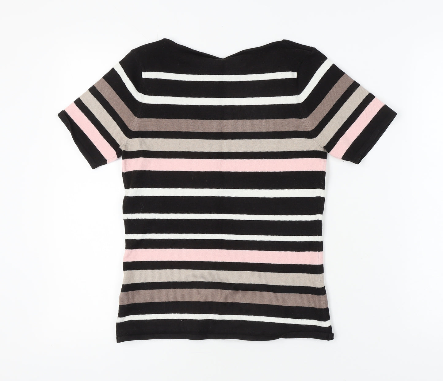 Berkertex Women's Black Striped Pullover Jumper Size 10-12