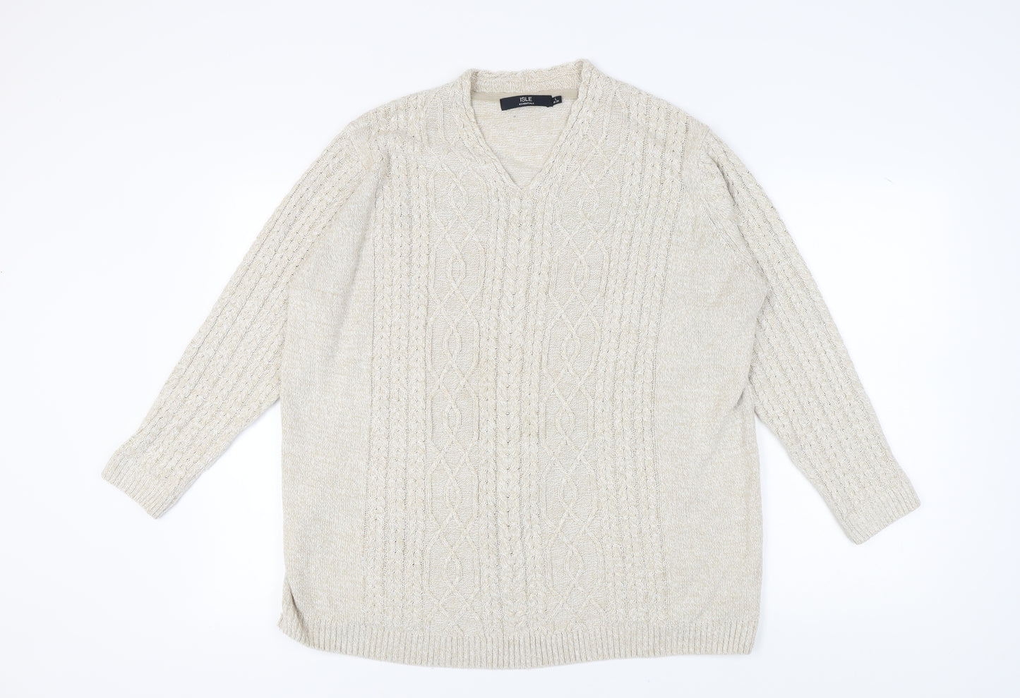 Isle Essentials Beige Women's Pullover Jumper L
