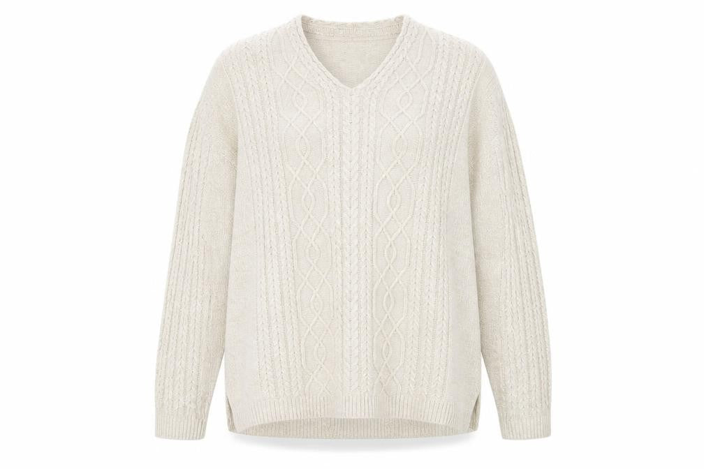 Front view of Isle Essentials Beige Women's jumper L