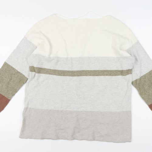 YAYA Women's Multicoloured Striped Jumper, Size M