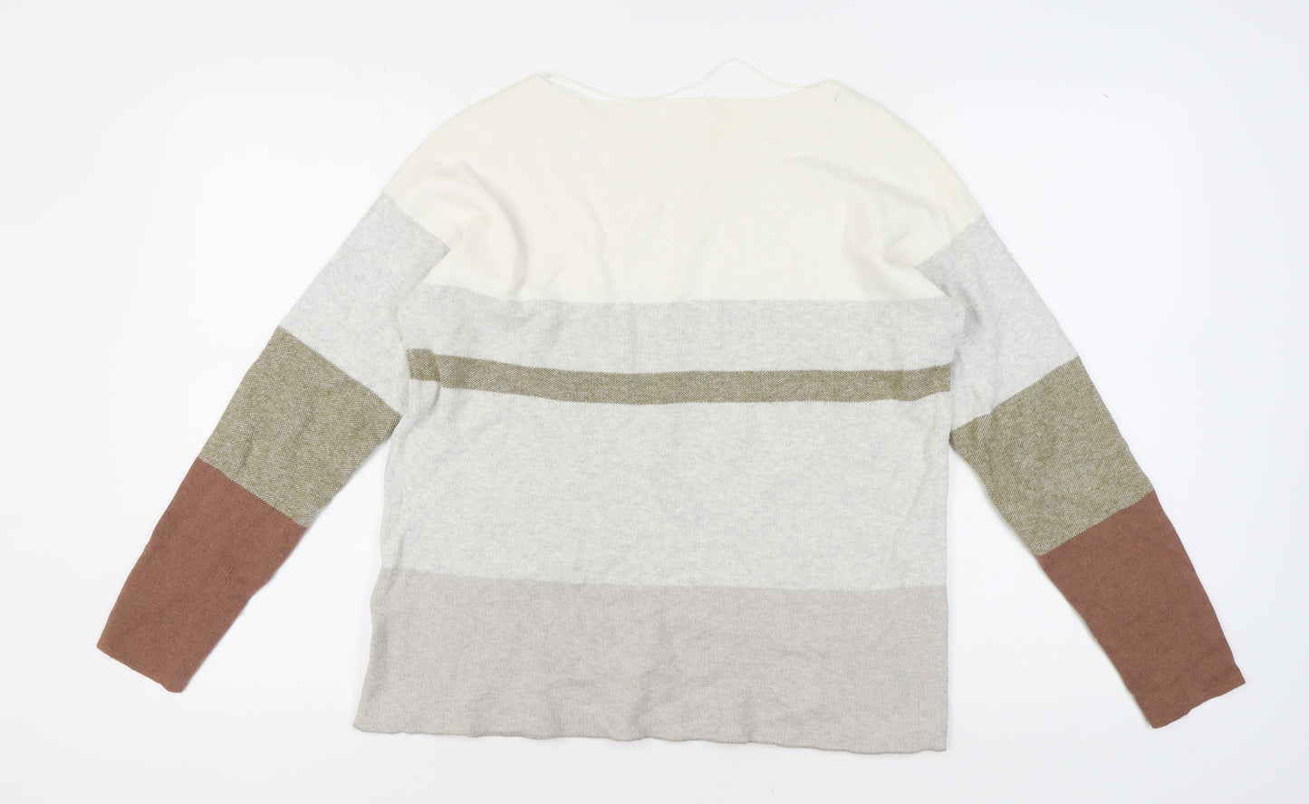 YAYA Women's Multicoloured Striped Jumper, Size M