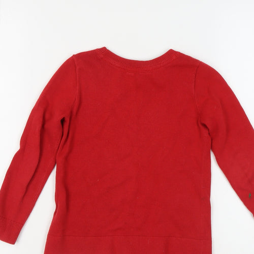 Gap Kids Girls Red Pullover Jumper with Sequin Dog, Size S