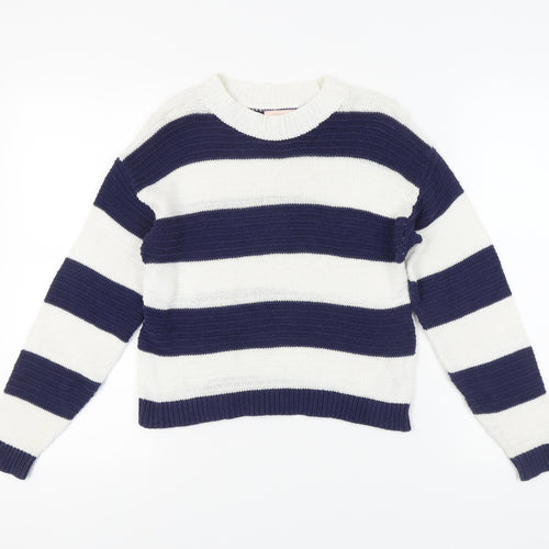 Lipsy Girls Multicoloured Stripe Pullover Jumper Size 9-10 Years