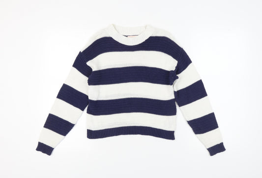 Lipsy Girls Multicoloured Stripe Pullover Jumper Size 9-10 Years