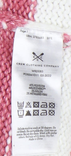 Crew Clothing Women’s White Roll Neck Striped Jumper Size 12