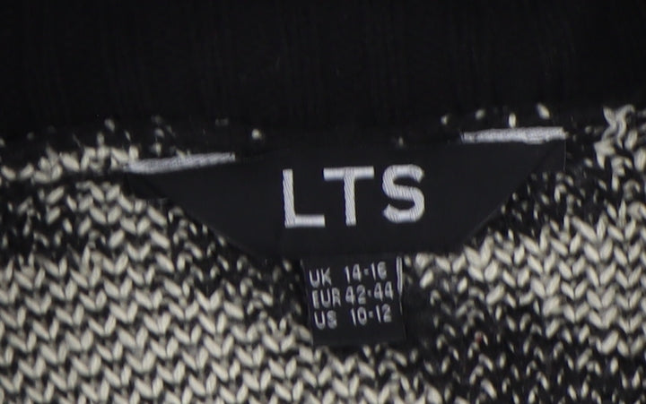 LTS Women’s Black & White Roll Neck Jumper, Size 14-16