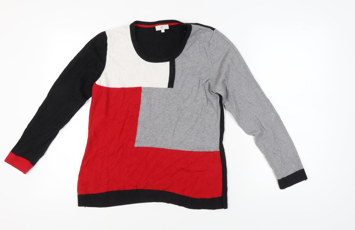 CC Women's Multicoloured Round Neck Jumper, Size L