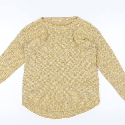 Fat Face Women's Yellow Chunky-Knit Pullover Jumper Size 6