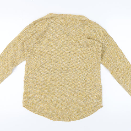 Fat Face Women's Yellow Chunky-Knit Pullover Jumper Size 6