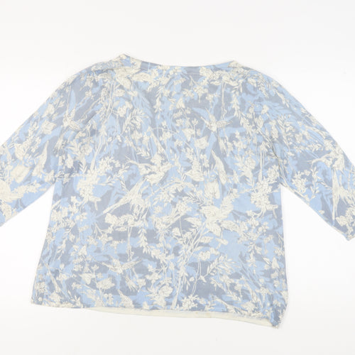 Marks and Spencer Women's Blue Floral Pullover Jumper Size 16