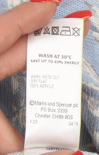 Marks and Spencer Women's Blue Floral Pullover Jumper Size 16
