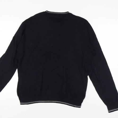 Maine New England Men's Black V-Neck Pullover Jumper