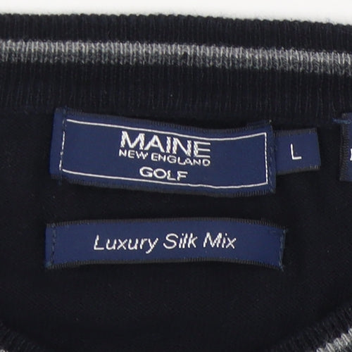 Maine New England Men's Black V-Neck Pullover Jumper