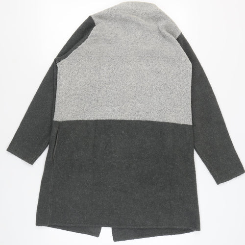 Cotton Traders Women's Grey Long Sleeve Open Front Cardigan Size 16