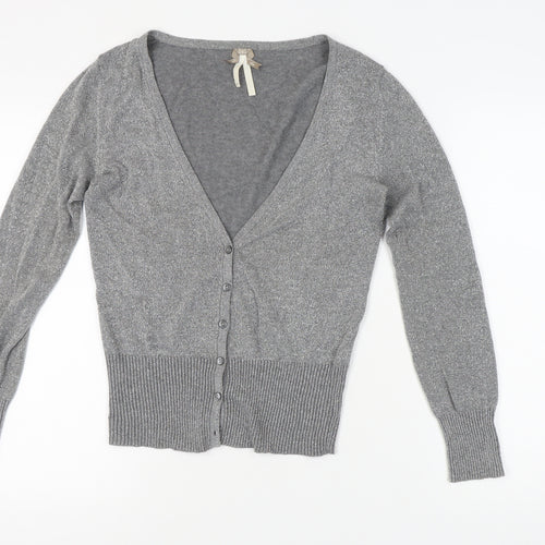 Next Women's Grey V-Neck Cardigan, UK Size 10