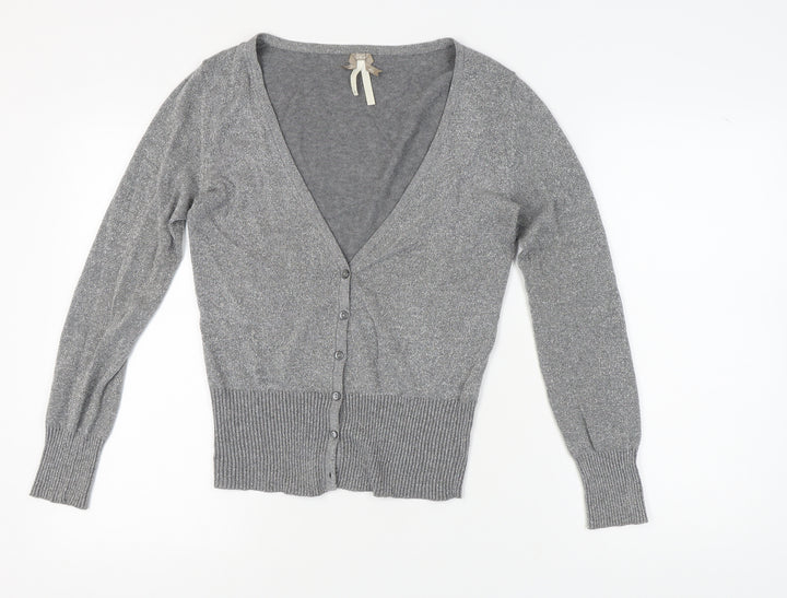 Next Women's Grey V-Neck Cardigan, UK Size 10