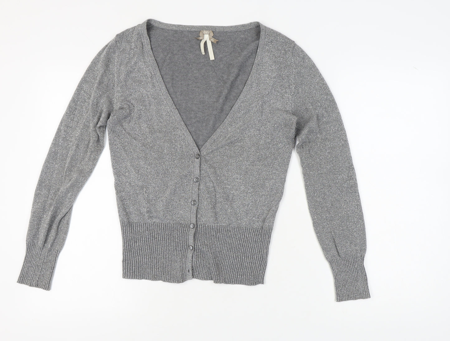 Next Women's Grey V-Neck Cardigan, UK Size 10