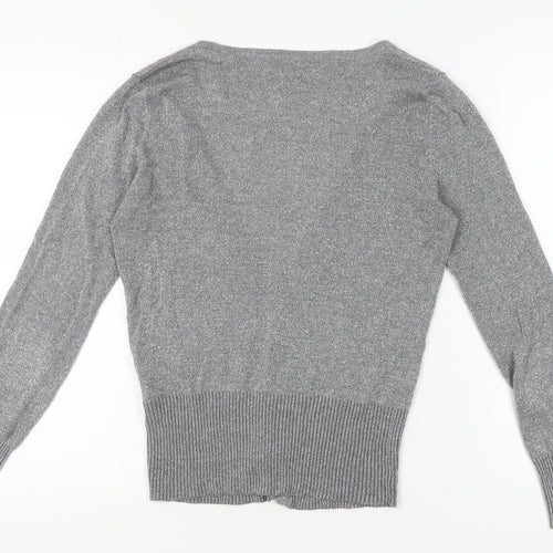 Next Women's Grey V-Neck Cardigan, UK Size 10