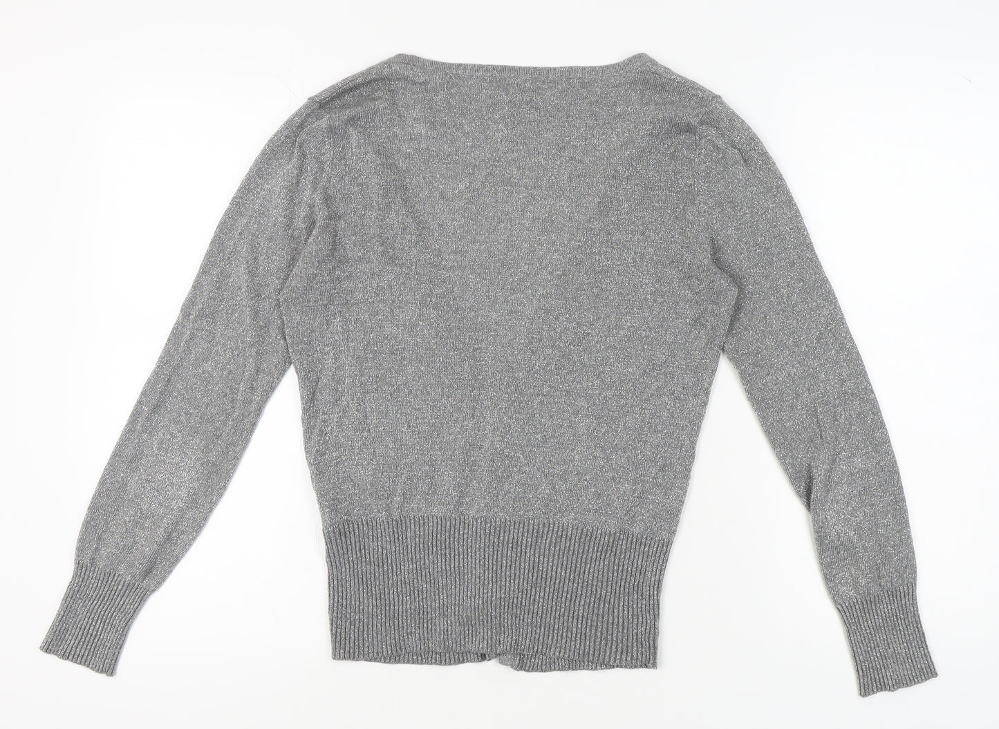 Next Women's Grey V-Neck Cardigan, UK Size 10