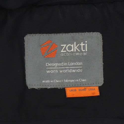 Zakti Women's Black Bomber Jacket Size 14 Winter