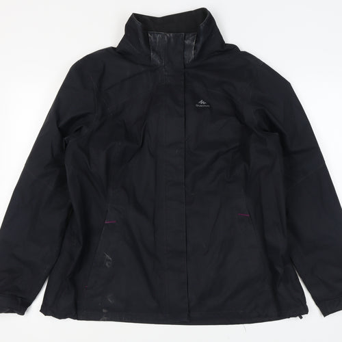 Decathlon Women's Black Waterproof Rain Jacket 2XL