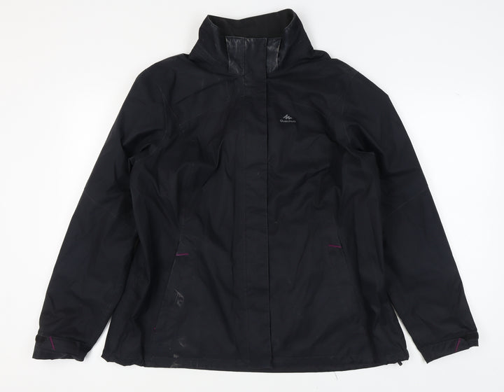Decathlon Women's Black Waterproof Rain Jacket 2XL