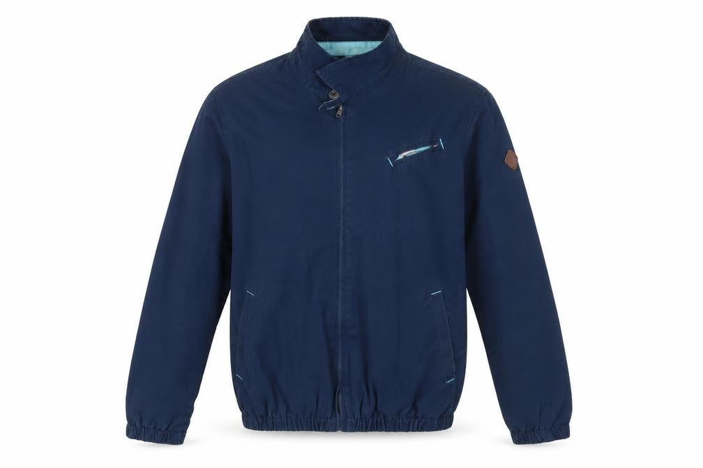 Front view of Bellfield Men's Blue Medium Basic Jacket, Classic Style