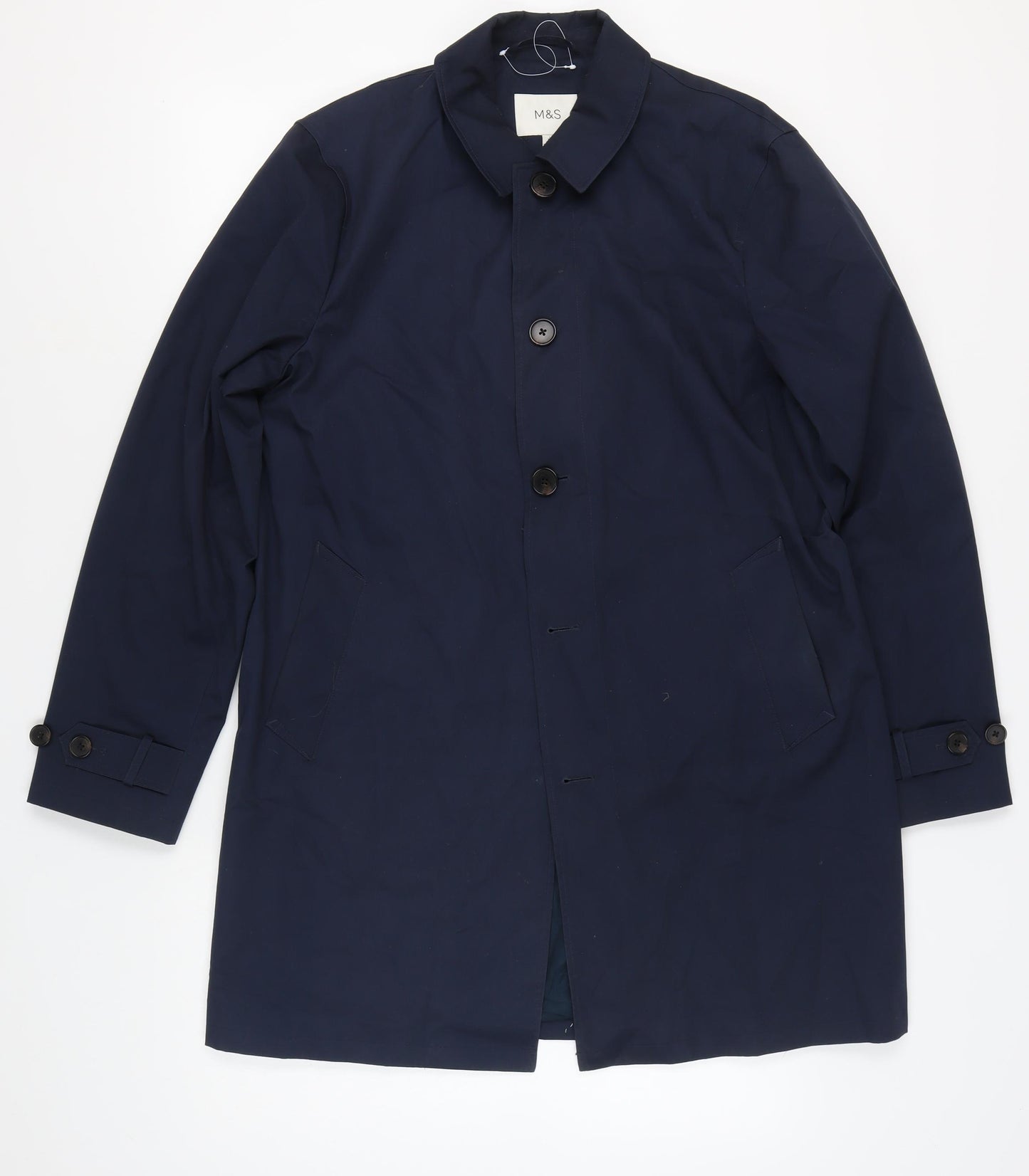 Marks and Spencer Men's Blue Overcoat Size L