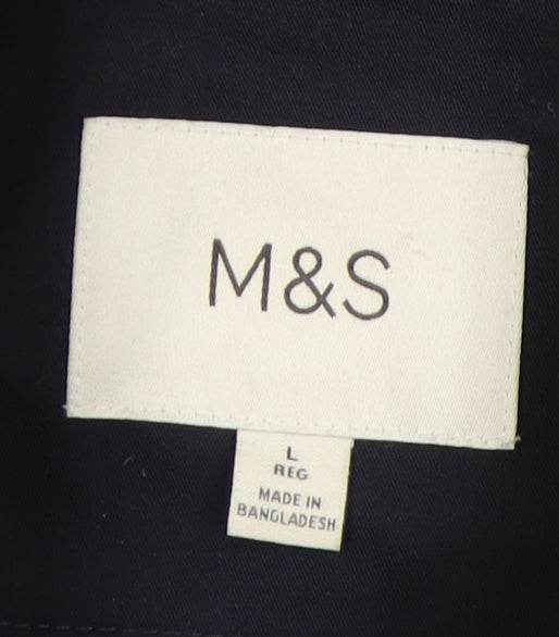 Marks and Spencer Men's Blue Overcoat Size L