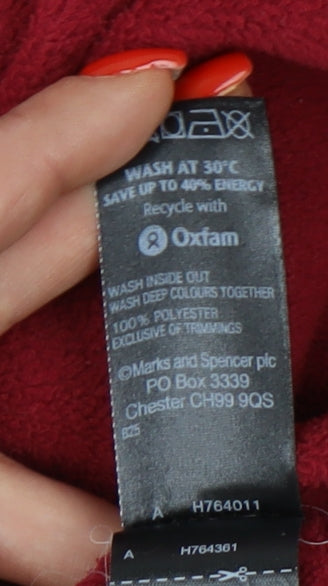 Marks and Spencer Women's Red Fleece Jacket Size 16