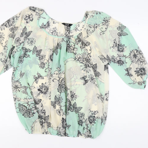 k&d London Women's Multicoloured 3/4 Sleeve Top