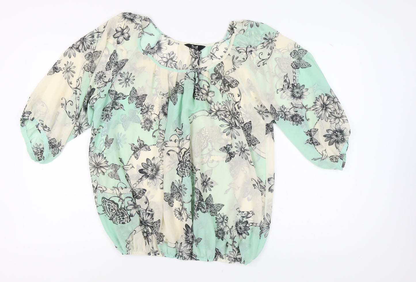 k&d London Women's Multicoloured 3/4 Sleeve Top