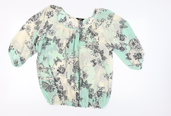 k&d London Women's Multicoloured 3/4 Sleeve Top