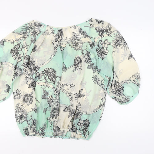 k&d London Women's Multicoloured 3/4 Sleeve Top