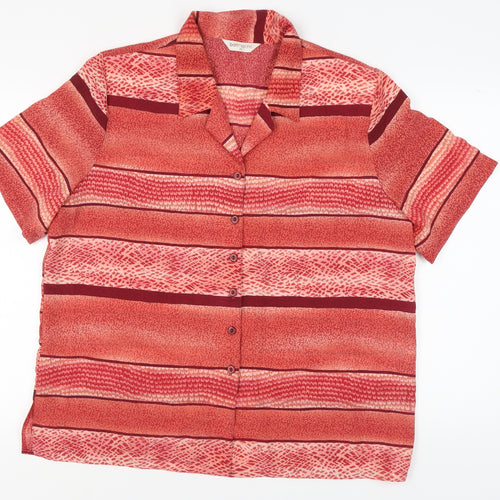 Bonmarché Red Striped Button-Up Shirt Size 20