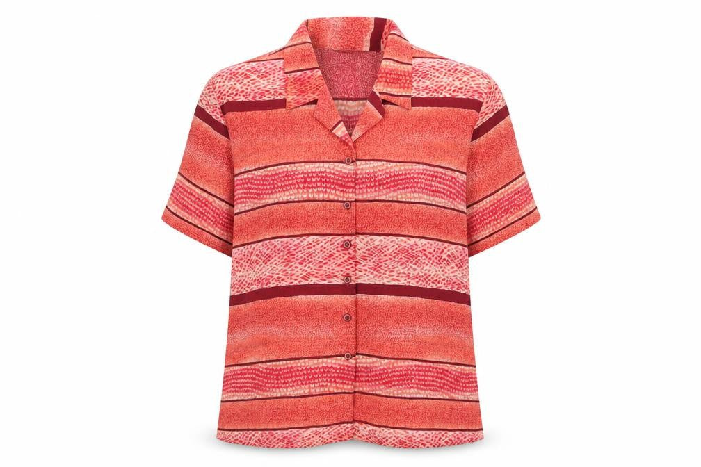 Front view of Bonmarché Red Striped Button-Up Shirt, size 20