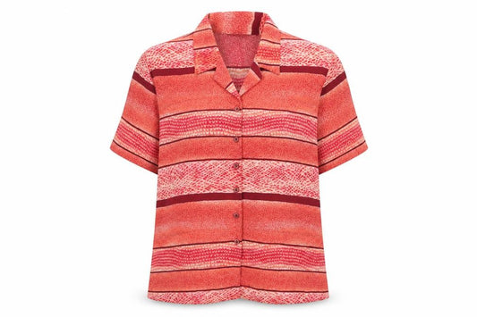 Front view of Bonmarché Red Striped Button-Up Shirt, size 20