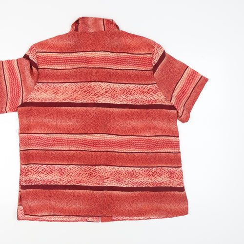 Bonmarché Red Striped Button-Up Shirt Size 20