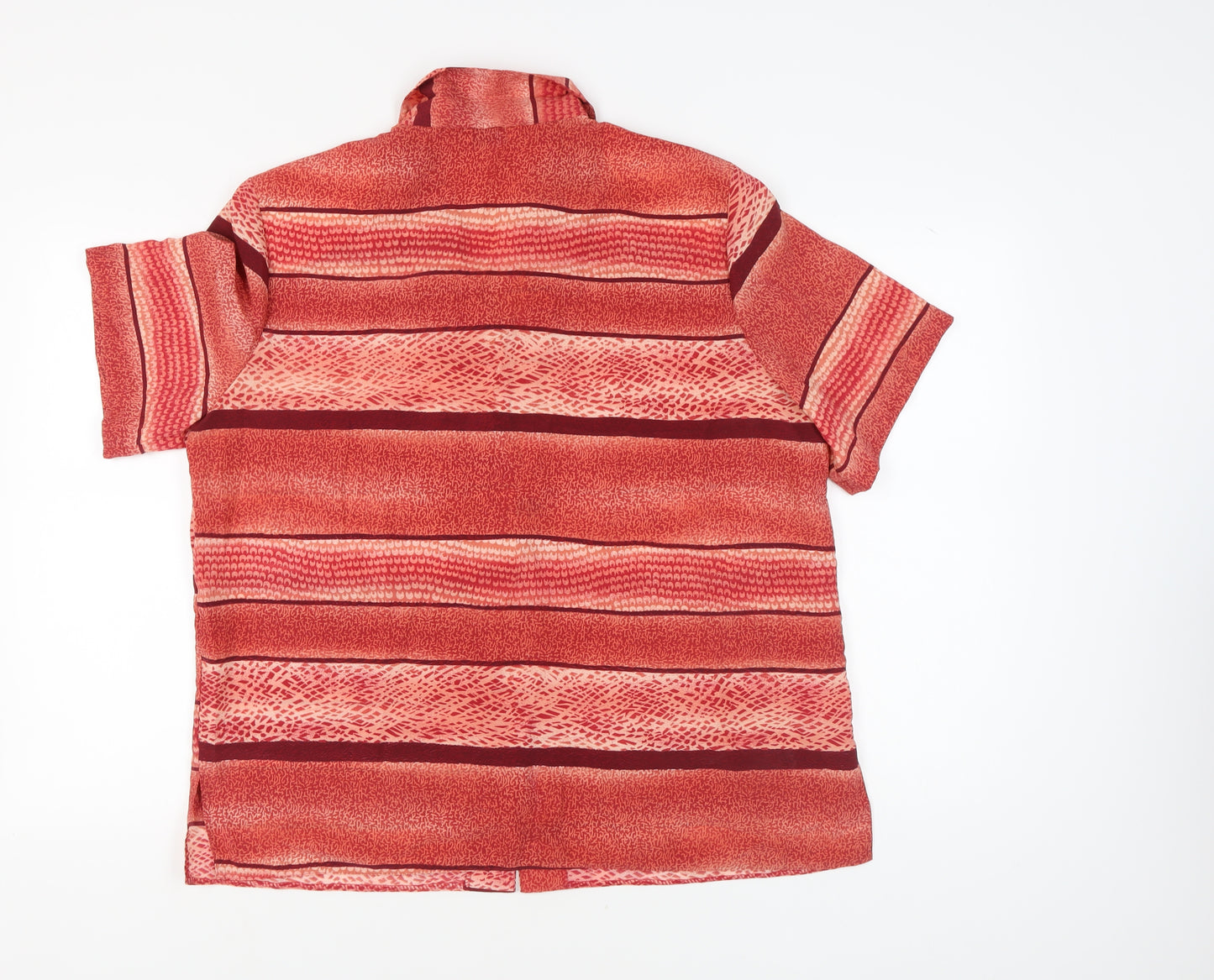 Bonmarché Red Striped Button-Up Shirt Size 20