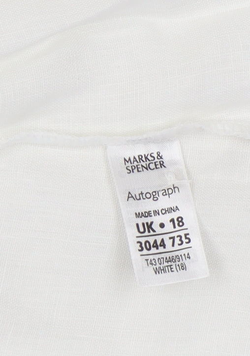 Marks and Spencer Women's White Blouse Size 18 Casual