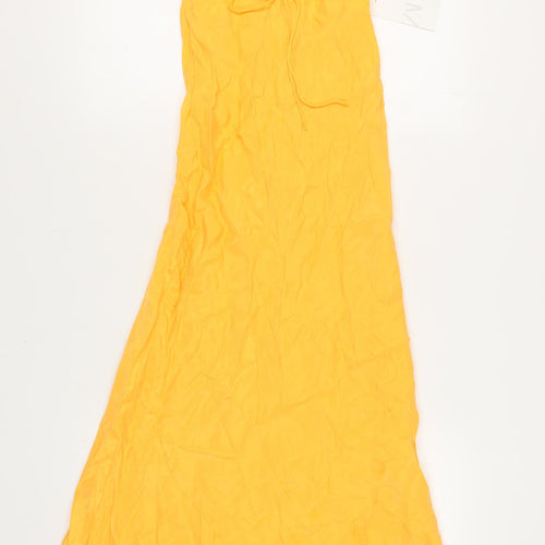 Zara Women's Yellow Long Slip Dress S