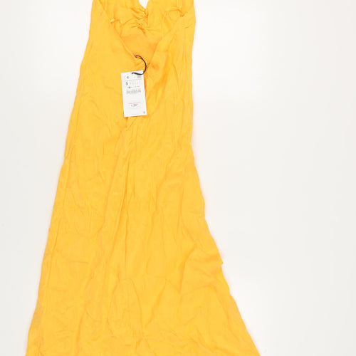Zara Women's Yellow Long Slip Dress S