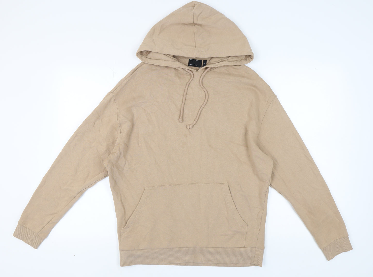 ASOS DESIGN Men's Beige Hoodie S Logo Urban Style