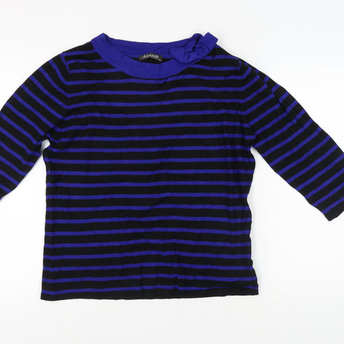 Alexara Women's Black/Blue Striped Jumper L